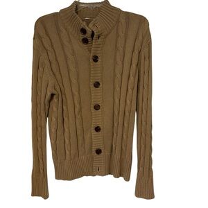 Men's Cable Knit Sweater - Brown